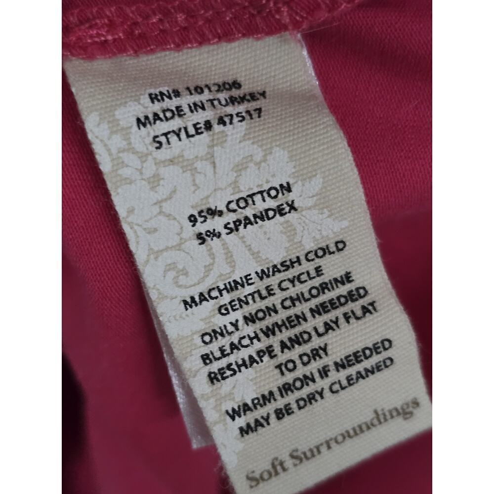 Soft Surrounding Rose Knit 3/4 Slv Faux Wrap Ruched Dressy Casual Dress ST - Picture 9 of 10